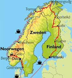 kaartje rondreis noorwegen