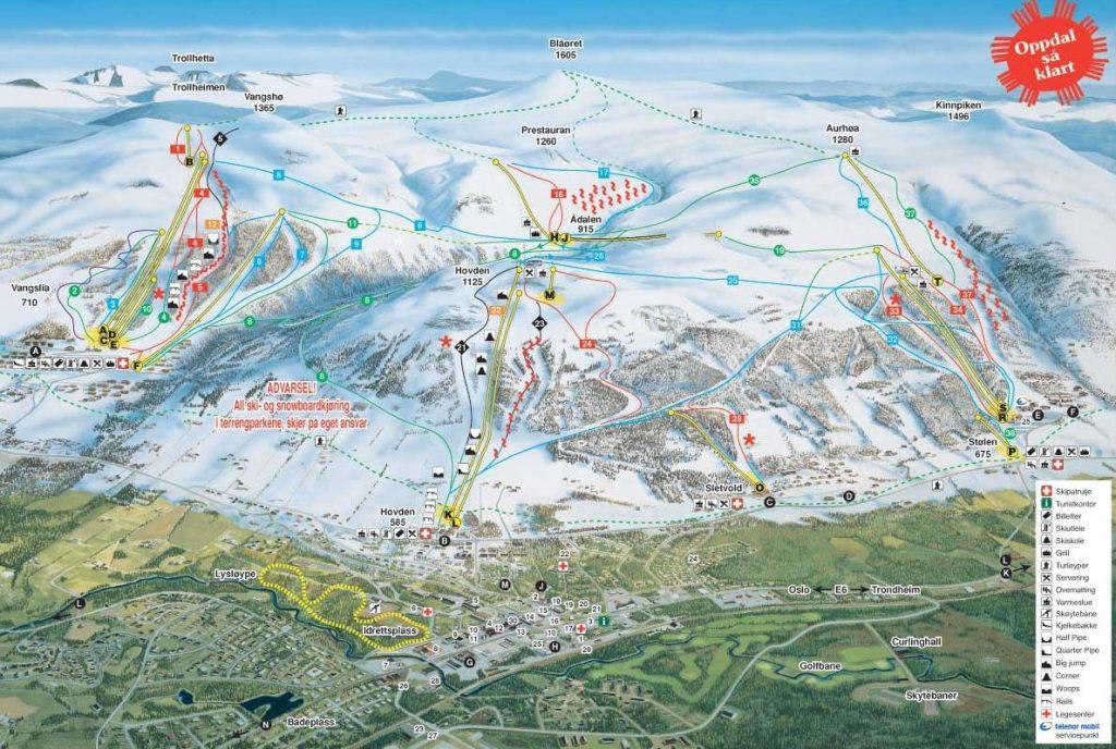 skigebied oppdal kaart